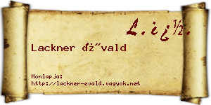 Lackner Évald névjegykártya